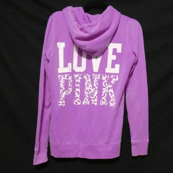 PINK - VICTORIA'S SECRET | small | Love Pink Zip-Up Hooded Sweatshirt / Hoodie - Picture 3 of 16